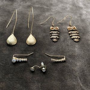 3 pairs of earrings